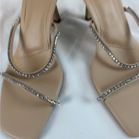 Zara Nude 3” Heels with Rhinestone Straps 39‎ Women’s 8 - Picture 6 of 11